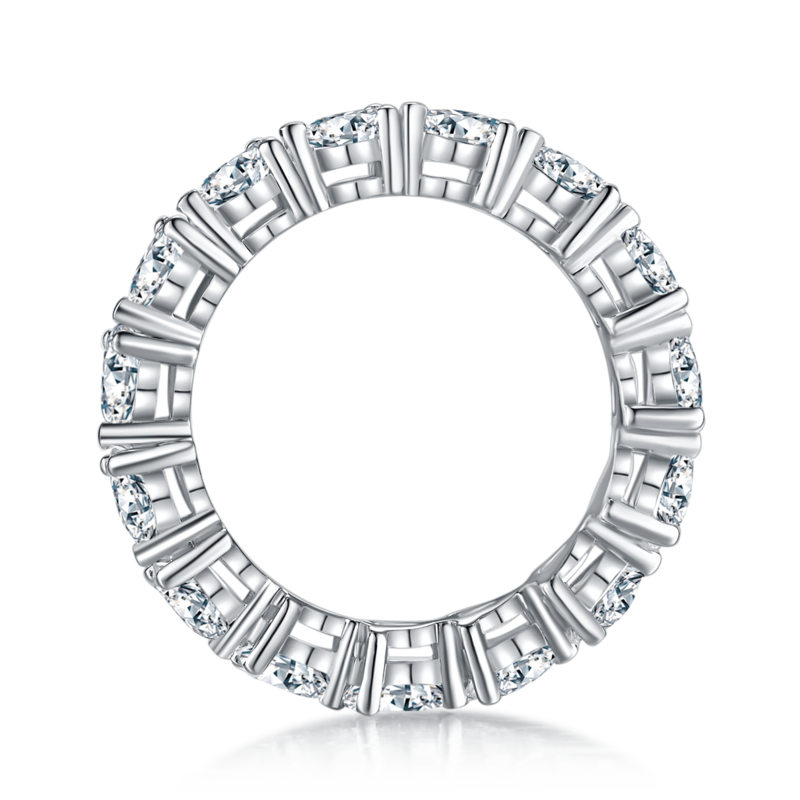 Pear shaped full body lined ring S925 silver plated platinum moissanite diamond women's ring 4.0 carats D-grade
